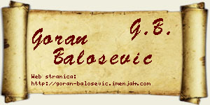 Goran Balošević vizit kartica